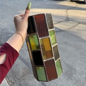 Stained Glass tiffany style light lantern/tall